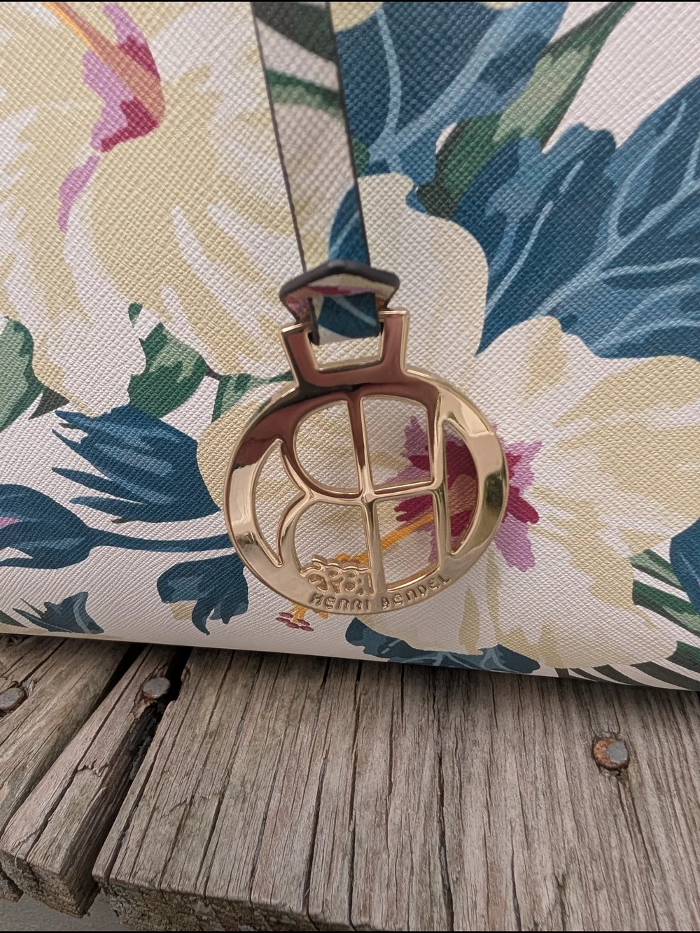 Henri Bendel West 57th Tropical Floral Turnlock Satchel (EUC)